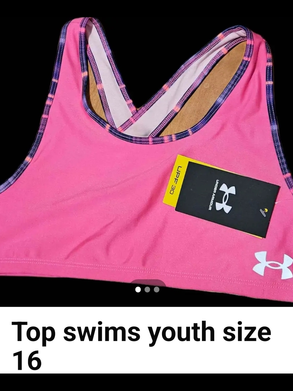 Under Armour Pink Racerback Swim Sports Bra - Youth